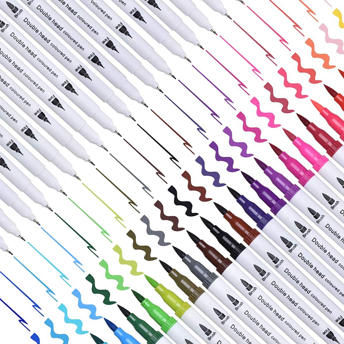 HASTHIP 36 Colour Fineliner Pen Set Double Art Colouring Pens Fine Tip Brush Markers for Adult Students DIY Card Making Photo Album Coloring Books Craft Doodling HASTHIP 36 Colour Fineliner Pen Set Double Art Colouring Pens Fine Tip Brush Markers for Adult Students DIY Card Making Photo Album Coloring Books Craft Doodling